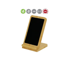 Bamboo Fast Wireless Charger Stand 15W with LED Logo
