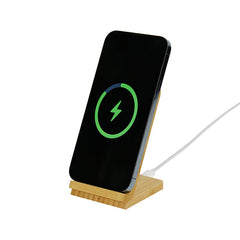 Bamboo Fast Wireless Charger Stand 15W with LED Logo