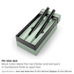 Executive Dual Metal Pen Set – Matte Black Edition