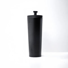 Premium Black Double-Wall Tumbler with Integrated Straw