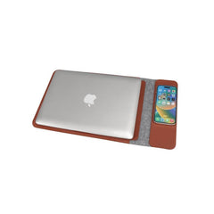 CAMDEN - Giftology 14" Felt Laptop Sleeve With 15W Magnetic Charger - Tan