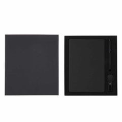 LENZEN - CHANGE ZERO Sustainable Gift Set with Refillable Notebook, Pen & USB Keychain - Black
