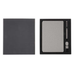 LENZEN - CHANGE ZERO Sustainable Gift Set with Refillable Notebook, Pen & USB Keychain - Grey