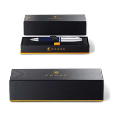 Cross Calais™ Chrome/Blue Lacquer with Polished Chrome Appointments Ballpoint Pen