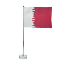 Flag with Metal Pole & Clear Glass Round Base