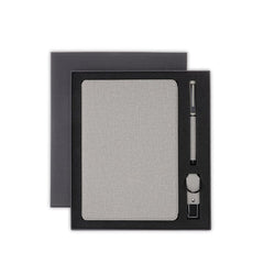 LENZEN - CHANGE ZERO Sustainable Gift Set with Refillable Notebook, Pen & USB Keychain - Grey