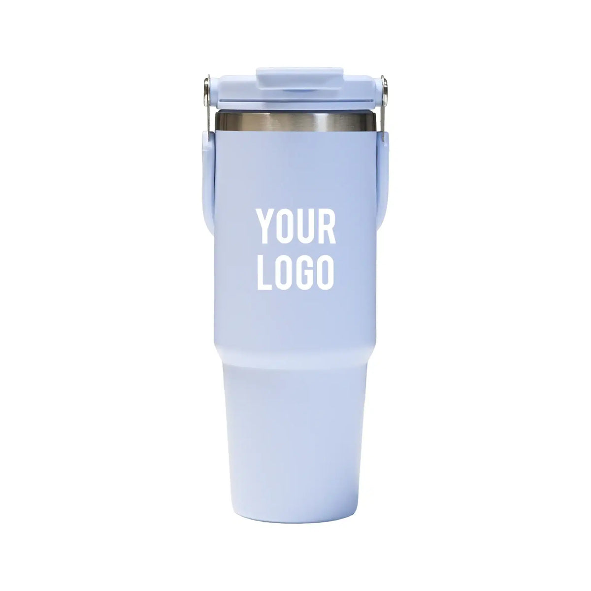 Premium Insulated Tumbler with Handle and Sipper (Ice Blue)