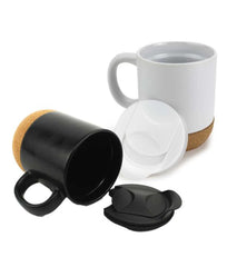 UAE Day Ceramic Mugs with Lid and Cork Base 385 ml