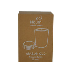 NOUM - Arabic Oudh Scented Glass Candle with Bamboo Lid - Black