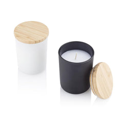 NOUM - Arabic Oudh Scented Glass Candle with Bamboo Lid - White