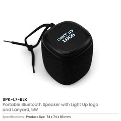 Portable Bluetooth Speakers with Light-Up Logo and Hands-Free Call Function