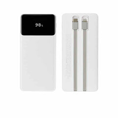 Powerbank with LED Screen 10,000 mAh and Built-in Cables