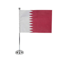 Flag with Metal Pole & Silver Plated Plastic Base
