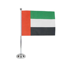 Flag with Metal Pole & Silver Plated Plastic Base