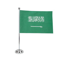 Flag with Metal Pole & Silver Plated Plastic Base