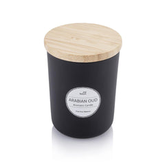 NOUM - Arabic Oudh Scented Glass Candle with Bamboo Lid - Black