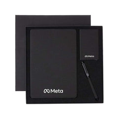 TESSIN - CHANGE ZERO Sustainable Gift Set with Refillable Notebook, Pen & Cardholder - Black