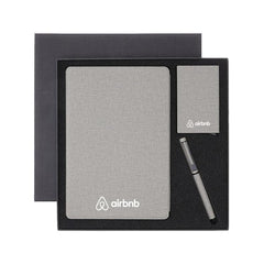TESSIN - CHANGE ZERO Sustainable Gift Set with Refillable Notebook, Pen & Cardholder - Grey