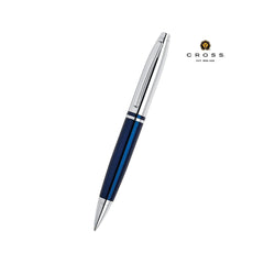 Cross Calais™ Chrome/Blue Lacquer with Polished Chrome Appointments Ballpoint Pen