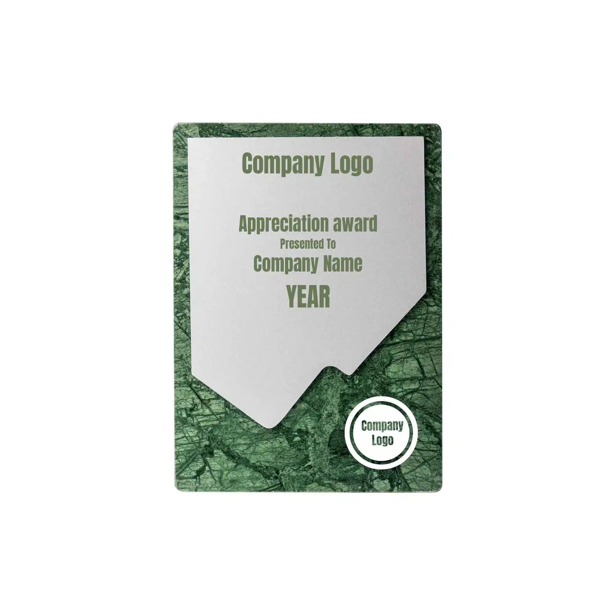 STAARC | 11595GR Green Stone Plaque Award with Metal Plate