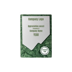 STAARC | 11595GR Green Stone Plaque Award with Metal Plate