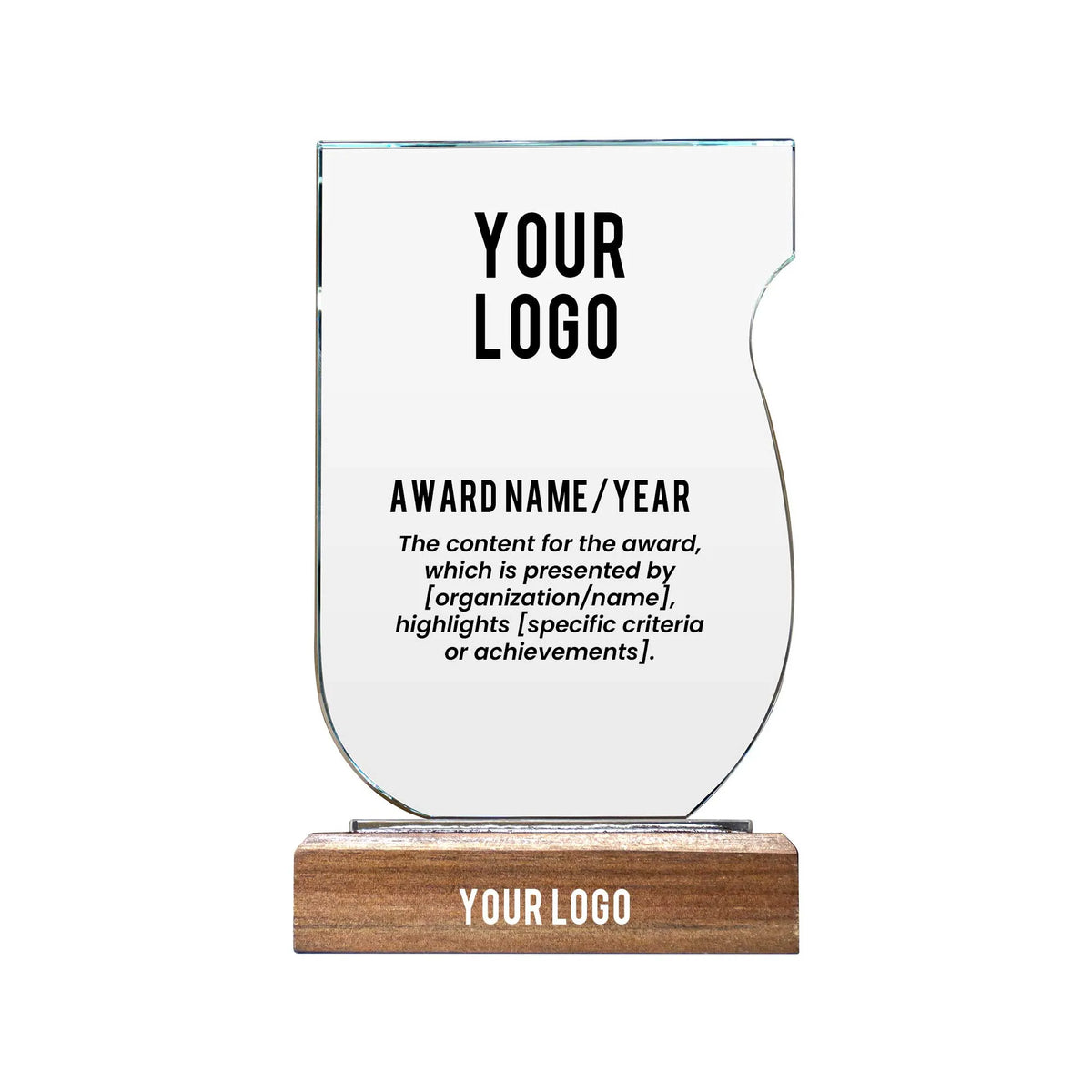 Rexar | 11577 Crystal Award With Wooden Base