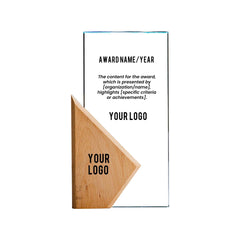 Blitz | 11484 Rectangle Wooden Crystal Trophy