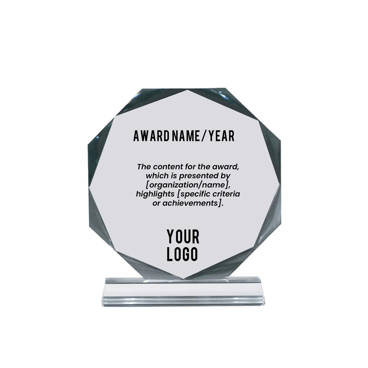 Crystx | 11419S Octagon Crystal Award Small