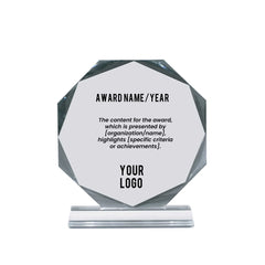 Crystx | 11419M Octagon Crystal Award Medium