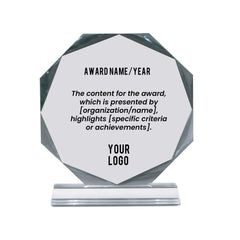 Crystx | 11419L Octagon Crystal Award Large