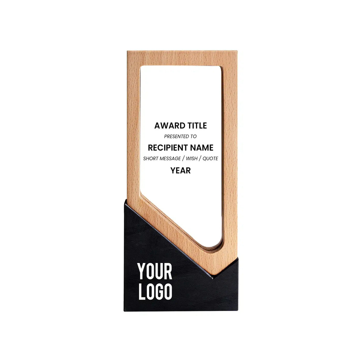 Novo | 11482 Trophy With Wood Crystal and Black Stone