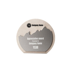 VELMIRA | 11598WT White Stone Plaque Award With Metal Plate