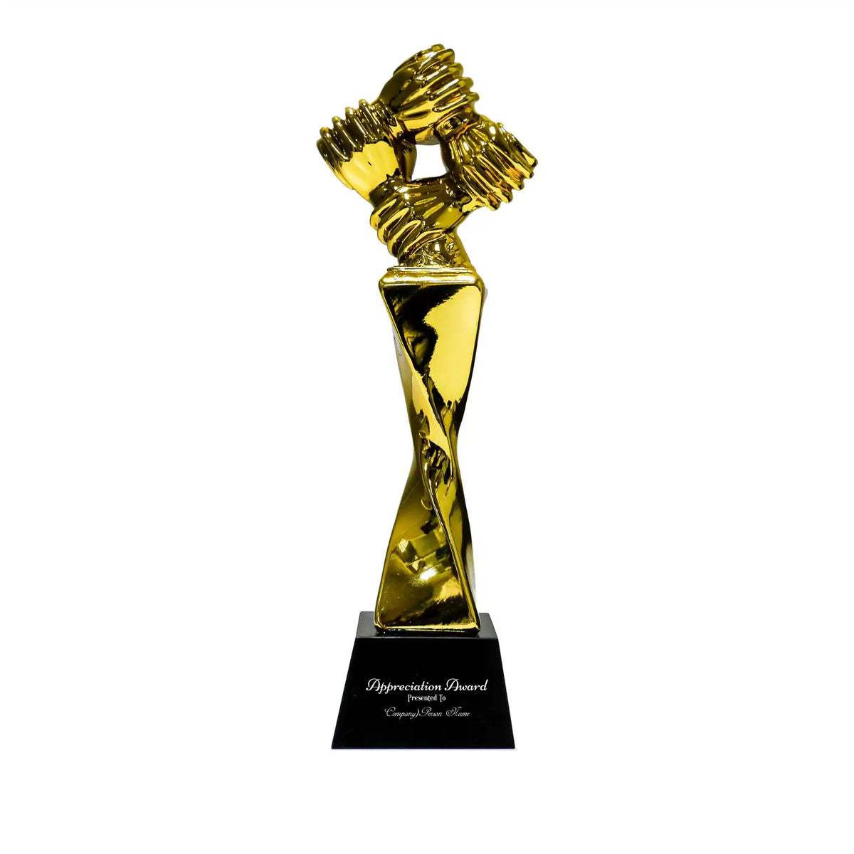 Chryso | 11581 Award Trophy Hand Holding full gold with black base