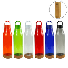 PET Bottles with Cork Base, Twist-off Lid, Handle, 720ml