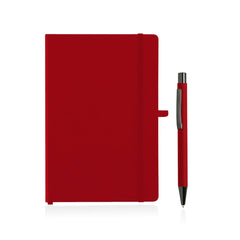 BORNA - Giftology A5 Hard Cover Notebook and Pen Set - Red