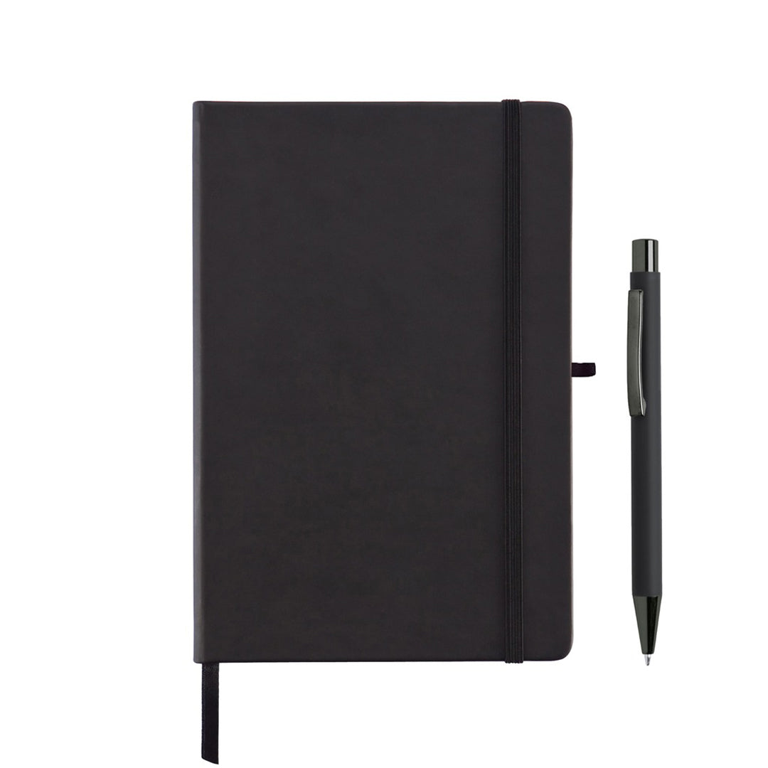 BORNA - Giftology A5 Hard Cover Notebook and Pen Set - Black